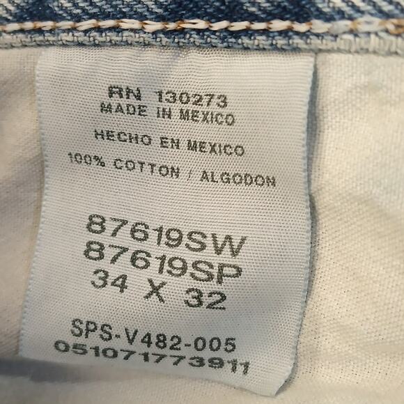 Rustler from wrangler jeans Regular Straight leg Jeans men's sz34x32 100% cotton - Picture 4 of 10